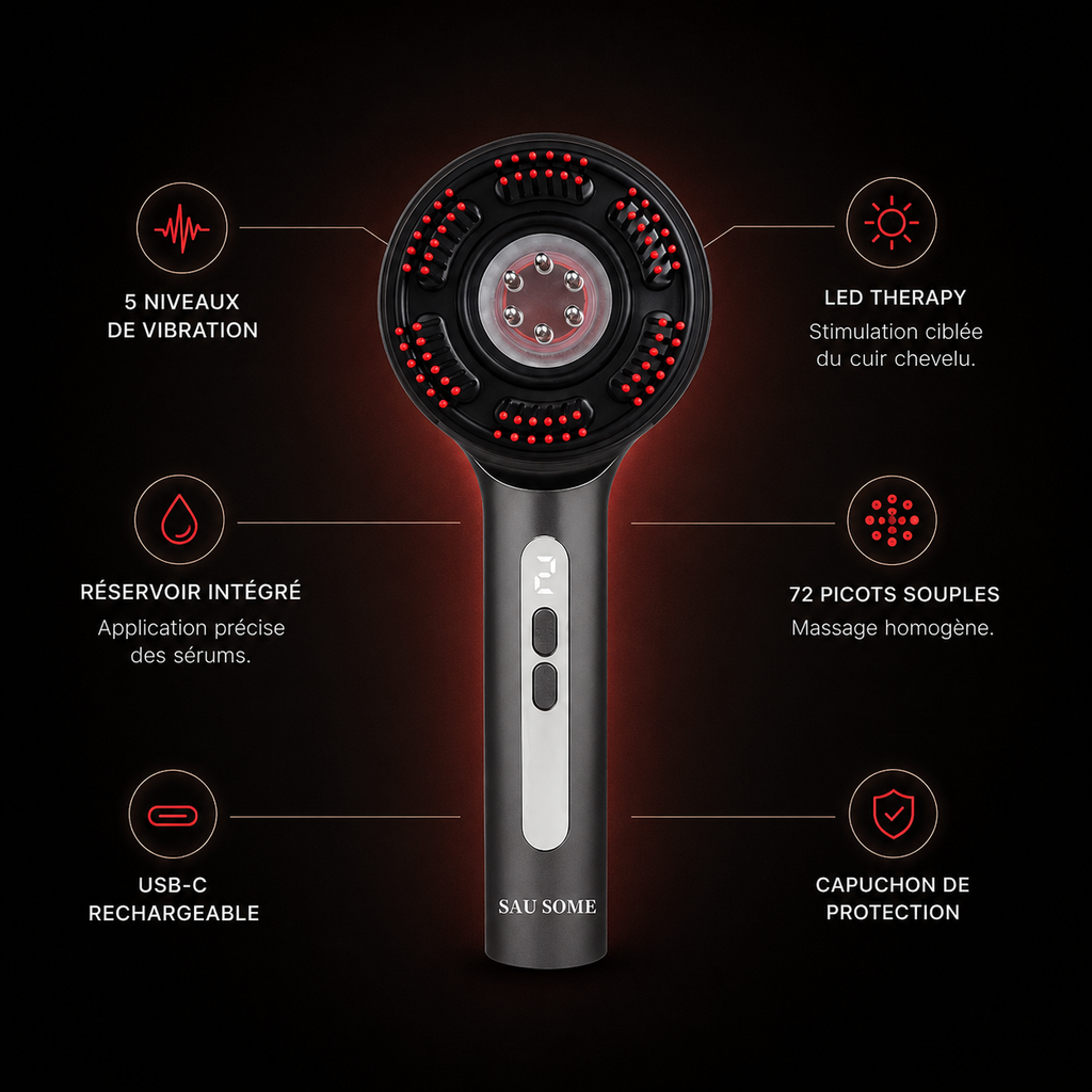 Brosse de massage et traitement du cuir chevelu - Premium