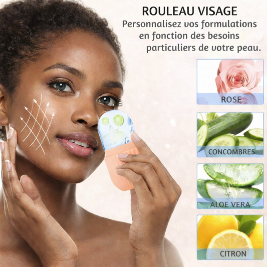 Ice Roller Visage & Gua Sha Pierre Naturelle - Soin Anti-Âge Froid