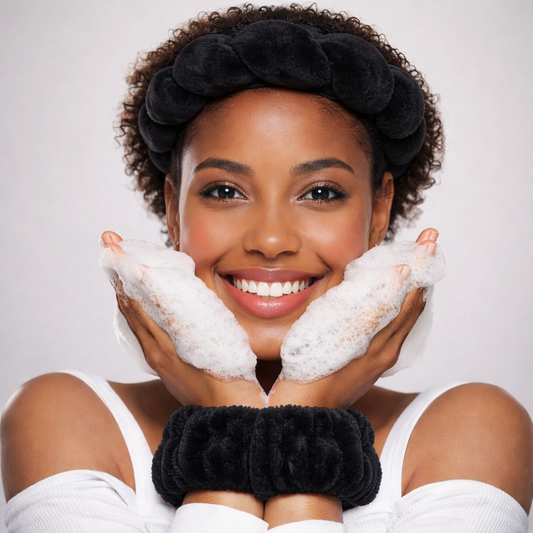 Set de 4 Bandeaux Spa Premium - Bandeaux et Bracelets pour Soins du Visage