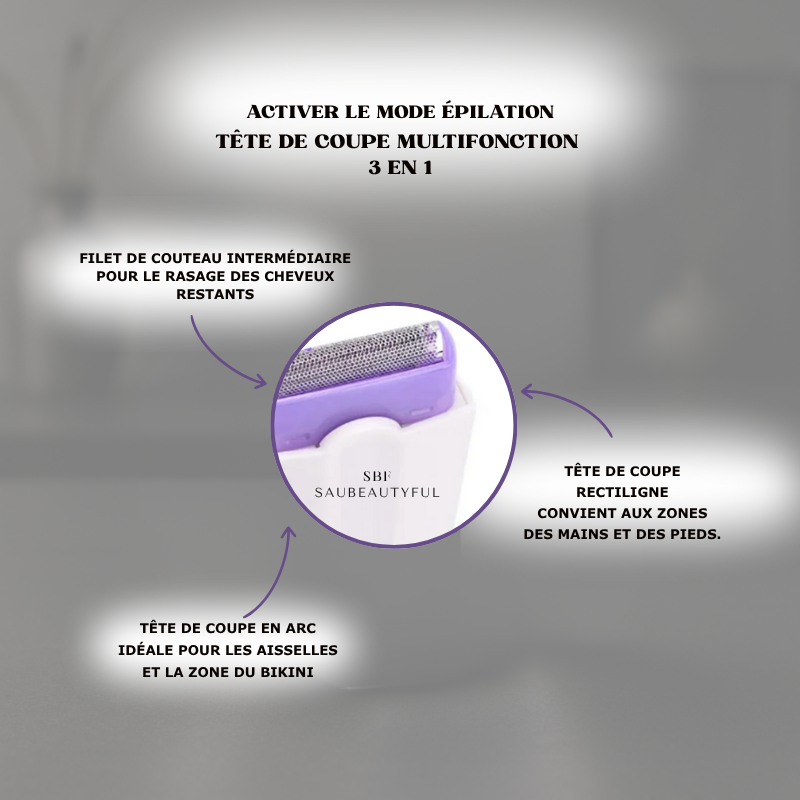 Épilateur Électrique Rechargeable sans fil– visage corps femme