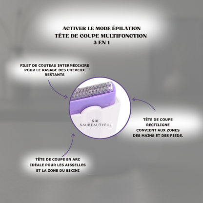 Épilateur Électrique Rechargeable sans fil– visage corps femme