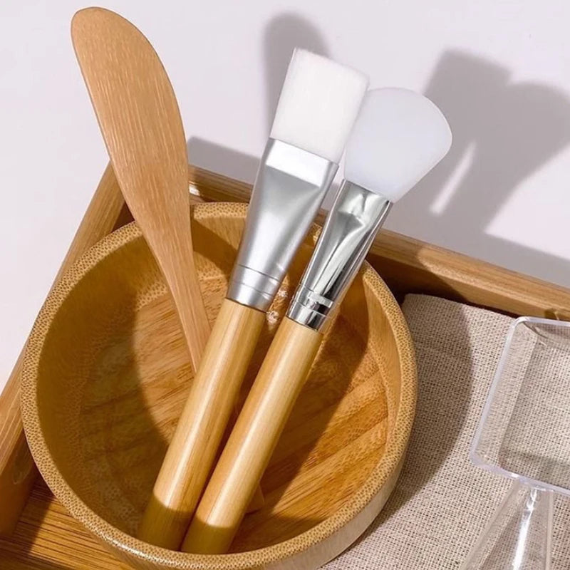 Kit Masque Visage Professionnel en Bambou - Bol, Spatule et Cuillère