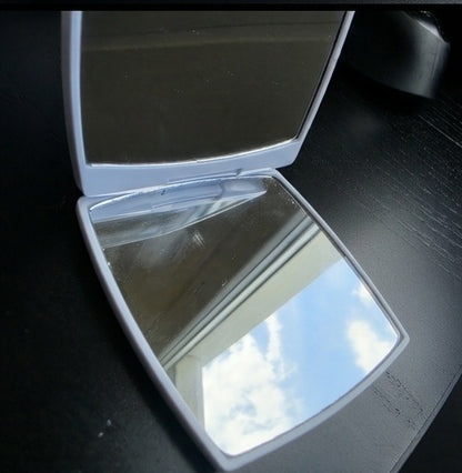 Miroir de Poche Blanc Double Carré